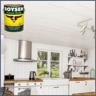 ☌ Boysen Flat Wall Enamel White B-800 1 Liter for Wood and Metal Primer Paint