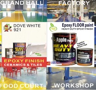 DOVE WHITE 921 ( 5L ) APPLE BRAND EPOXY  • Floor Coating / Heavy Duty Protection / EPOXY  PAINT  / CAT EPOXY LANTAI / FLOOR CERAMIC TILES CEMENT