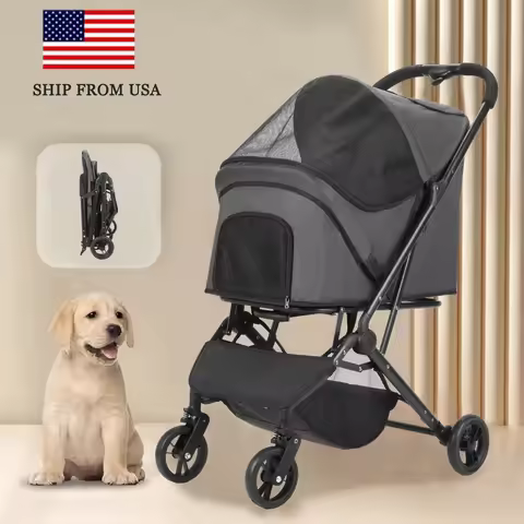 Pet Trolley jogging stroller Pet Strollers for Small Medium Dogs Cat Foldable Travel Pet Gear Stroll