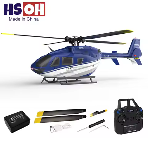 C187 RC Helicopter EC135 4CH RC Helicopter Gyroscope Stabilization Altitude Hold 2.4G Remote Control