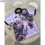 JMT New Retro Jersey Collar Couple T Shirt Viral Short Sleeve PINK BLUE China Dragon Premium Street 