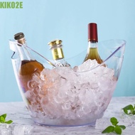KIKO2E Wine Chilling Bucket, 4/8/12L Anti-fall Transparent Ice Bucket, Portable Acrylic Large Capaci