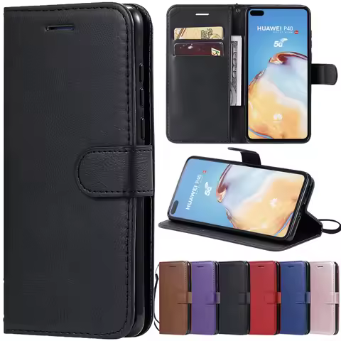 Leather Flip Wallet Case For Huawei P40 Lite E P30 Pro P20 P10 Y5P Y6P Y7P P Smart 2020 2021 Honor 9