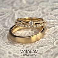 Cincin Kawin Couple Platinum & Emas Gold - Bebas Request Model Cincin