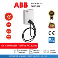 EV Charger ABB Terra AC 22 kW (Model 22kW W22-G5-R-V2-0 Wallbox Type 2 Cable 5m RFID