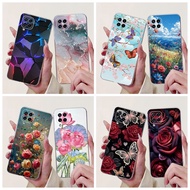 For Samsung Galaxy M32 4G Case SM-M325F Cover Fashion Flower Marble Soft Clear Silicone Phone Case F