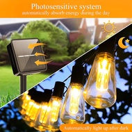 Outdoor Solar String light Waterproof G40 Bulb Patio Fairy Lights Party Garden Wedding Decore Lamp