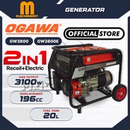 M.Machinery OGAWA GW3800 / GW3800E Professional Gasoline Generator Petrol Genset With Wheels 2800W 2