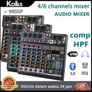 KOLKS 4/ 6 channel Audio Mixer 99DSP Sound Mixer Professional Audio Mixer/DJ Mixer Audio Mixer