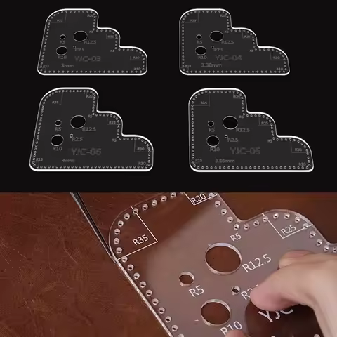 YOMDID Multifuctional Ruler Circle Corner Hole Cutting Template Acrylic Stitching Stencil Handcraft 