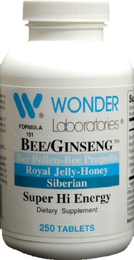 Wonder Laboratories Bee/Ginseng, Super High Energy Formula of Bee Propolis and Siberian Ginseng - 25