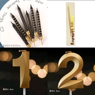 【现货】金色歌剧院系列数字蜡烛周岁生日【READY STOCK】Numbering Candle/ 6pcs candle/8pcs candle/ GOLD COLOR NO1 NO2 CANDLE