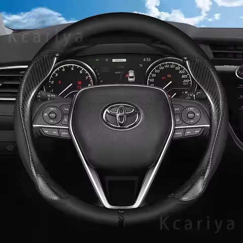 Stylish leather car steering wheel cover for Toyota Crown CHR Yaris Corolla Auris Hilux Celica Verso
