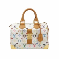 Louis Vuitton (LV) Speedy30植鞣革白三彩波士顿包手提包