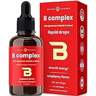 Vitamin B Complex Liquid Drops with Fast Absorption - Sublingual Drops Supplement - Vitamins B1, B2, B3, B6, B7, B9 &amp; Methyl B12 for Men, Women &amp; Kids - Vegan Berry Flavor 2oz
