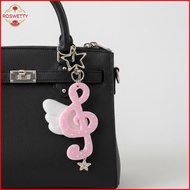 (BWD) Y2K Musical Notes Star Pendant Keychain Aesthetic Harajuku Bag Charm for Cute Girls Bookbag an