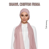 SHAWL CHIFFON FIONA . Shawl pom pom . Shawl Dot Dot