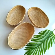 Bamboo Woven Hand-Woven Oval Bamboo Sieve Fine Filament Non-porous Bamboo Woven Trowel Basket