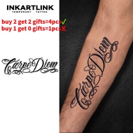 English word Carpe Diem temporary tattoo stickers, waterproof long-lasting magic tattoo, lasts to 15