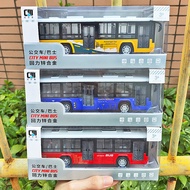 【Fast shipping】singapore bus smrt BUS Toy Diecast car Mercedes Car Model gift children Musical Doubl