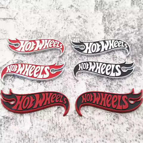 1 Pair Metal Sticker Hot Wheels Emblem Decal Decoration Car Styling Standard High-grade Sticker Fend