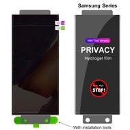 For Samsung Galaxy S23 S22 S21 S20 Note 20 Ultra 10 Plus 9 8 S10 S9 S8 Plus S21 S20 FE Easy Installation Full Cover Privacy Anti-Peeping Soft Hydrogel Film Screen Protector