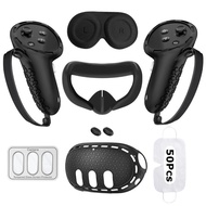 7Pcs Silicone Protective Cover Kits for Meta Quest 3 VR Headset Face Cover Controller Protection Case for Meta Quest 3 Accessories