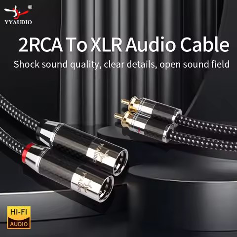 YYAUDIO Hifi 2 XLR Female to 2 RCA Male Cable 2 XLR to RCA Plug Stereo Audio Cord Speaker Microphone