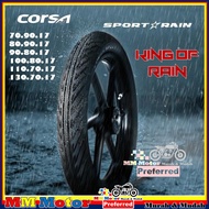 CORSA SPORT RAIN KING OF RAIN TUBELESS TIRE TYRE 17" INCH 70.90 80.90 90.80 100.80 110.70 130.70 TAYAR MOTOSIKAL MMMOTOR