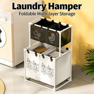 Stand Laundry Basket Laundry Hamper 2/3layers Basket Storage With Laundry Clothes
