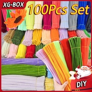 100Pcs DIY Multicolour Fuzzy Wire Bouquet Material Twisted Stick Craft Flower Children Handmade Toy