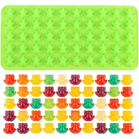50 Cavity Frog Silicone Mold Jummy Chocolate Candy Ice Cube Pudding Jelly Food Grade Non Stick Heat 