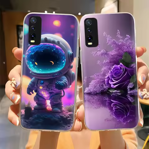 For Vivo V2027 V2028 V2029 Back Cover Vivo Y11S Y12s Y12a Y20 Y20s Y20i Case Cute Cartoon Painted Fu