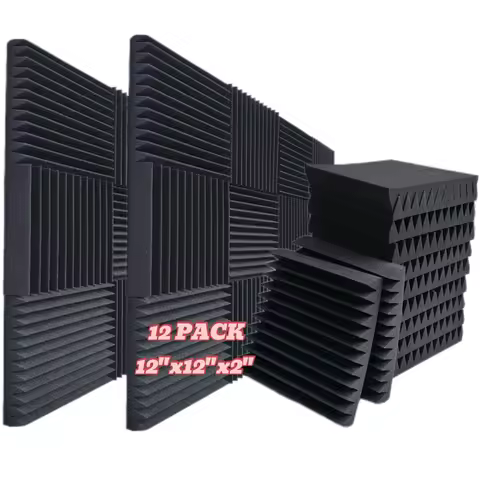 12Pack 12"x12"x1" Acoustic Foam Soundproofing Studio Sound Absorbing Panels Acoustic Panels Wedge Ti
