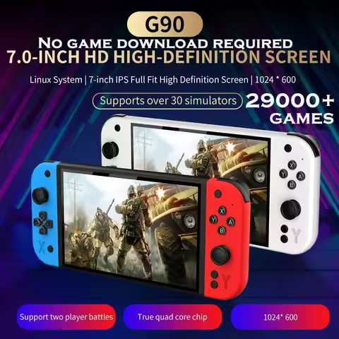 G90 7-inch IPS Handheld Game Console 64GB 4000mAh Retro Game Player with 30+ Simulators, Support PSP