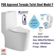 【SG Stock】Local Brand Tornado One Piece Toilet Bowl Model F
