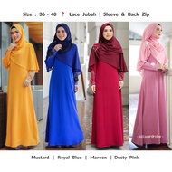 36 - 48 | Jubah Lace Bunga 3D . Muslimah Dress . Sedondon Bridesmaid . Jubah Nikah Pengantin . Jubah