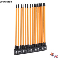 IWENNEYBU 13pcs Impact Driver Bit Set, CNC|Tips Magnetic Head Screwdriver Bit Set, Durable 6-Inch Le