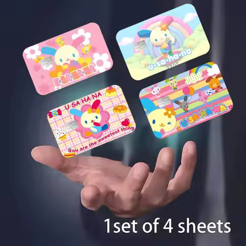 Cartoon U-USAHANA Cute Cartoon Credit Card Skin Stickers for Bank Card Bus Metro Card Sticker Waterp