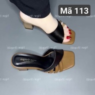 Guốc cao gót nữ phối màu kiểu hàn quốc siêu xinh 3 và 5 phân