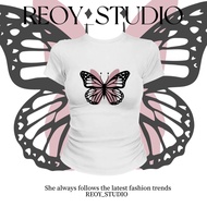 COD(Ship Within 24 Hours) Plus Size Women's shirt Flowers Crop Top Short Sleeve babytee Korean Style