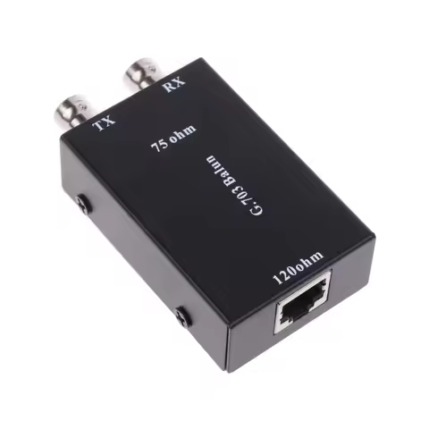 2.048Mbps G703 Coaxial BNC to RJ45 Transmitter, E1 Converter, Balance Unbalance 95AD