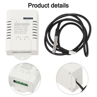 สวิตช์เทอร์โมเรกูเลเตอร์ WiFi อัจฉริยะ16A 3500W พร้อมเซ็นเซอร์อุณหภูมิกันน้ำแอป EWeLink จากระยะไกลทำ