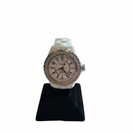 CHANEL 白色陶瓷鑲鑽J12腕錶JG00549