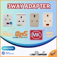 [READY STOCK] 13A 3WAY ADAPTER / 3PIN ADAPTER / 3 OPTIONS FOR CHOOSE (MK / OPS / NORMAL)