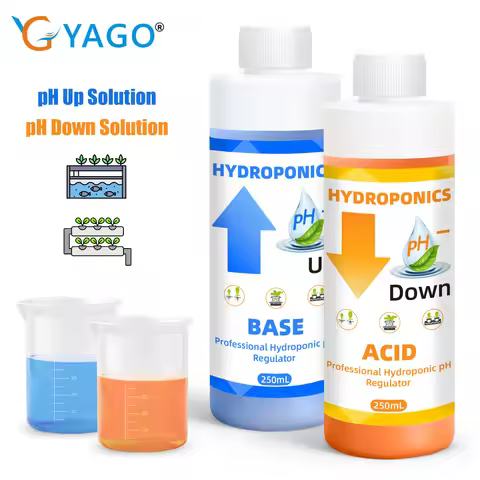 ph Down Up Solution Hydroponics pH Adjuster pH Regulator for Plants pH Control Acid & Base for Hydro