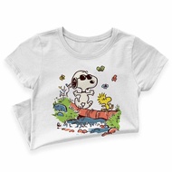 Cute Snoopy Peanut Beagle Dog Cartoon Anime 100 Cotton T Shirt Kemeja Perempuan Baju Baby Dress Wome