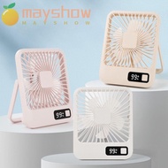 MAYSHOW Table Fan, Quiet USB Rechargeable Desk Fan,  5 Speed Small 7H Timing Cooling Fan Offices