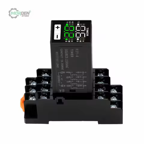 H3Y-4 DC12V DC24V AC220V Timer Delay Relay Digital Display Cycle Time Control Delayer with Base Powe