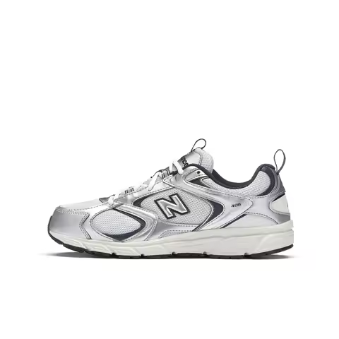 New Balance 408 Retro Sport Fabric Durable Low-Profile Casual Running Shoes, Unisex Style, Silver